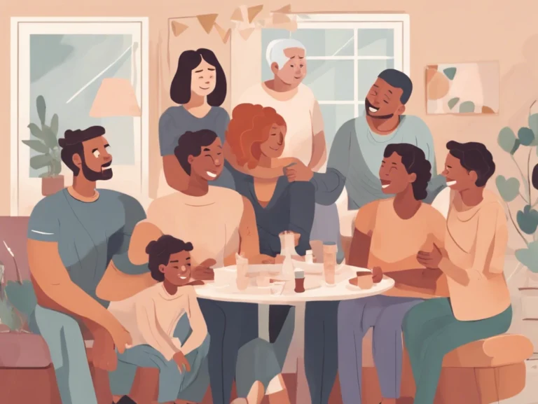 a family gathered around a table smiling